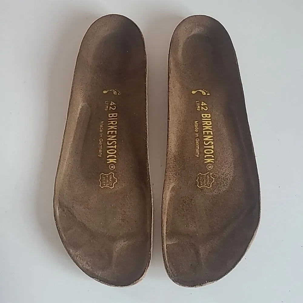 Footprints Birkenstock Madeira Brown Leather Fisherman Shoes Unisex Size EU 42